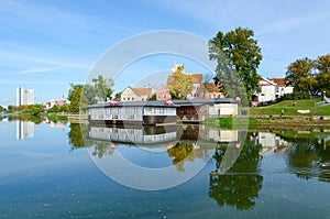 View of Trinity Suburb and Svisloch River, Minsk, Belarus