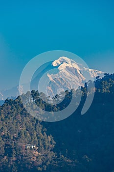 A view of the Trisul mountain peak on the Himalayan range