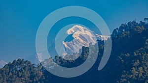 A view of the Trisul mountain peak on the Himalayan range