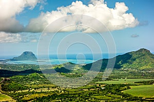View from Trois Mamelles mountains in central Mauritius photo