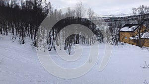 View of TromsÃ¸, surrounding islands and fjords, Fjellheisen, Norway