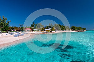 View on the tropical island and turquoise sea around.