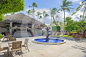 View of tropical resort in Punta Cana, Dominican Republic