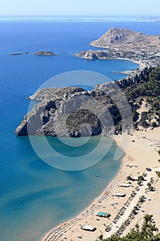 View of Tsampika beach