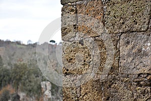 View of tuff wall and background photo