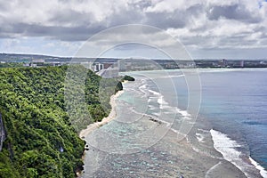 View of Tumon Bay from the Lover`s Point at Guam, USA