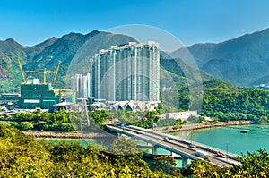 View of Tung Chung district of Hong Kong on Lantau Island photo