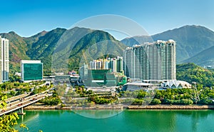 View of Tung Chung district of Hong Kong on Lantau Island photo