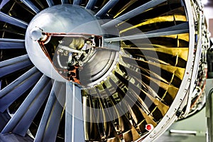 View of turbine aircraft close up