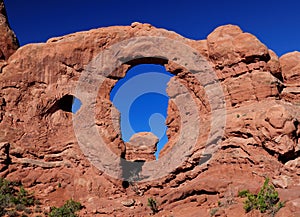 View Through Turret Arch Arches National Park Utah