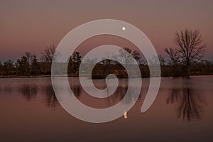 Twilight Reflections on the Lake