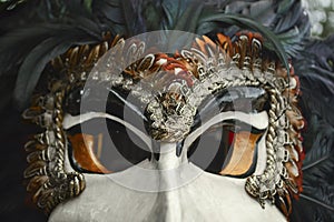 View of two carnival mask of venice. symbol. theatre.