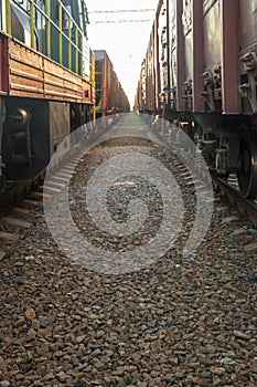 Between two freight trains