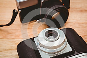 View of two old cameras