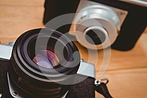 View of two old cameras