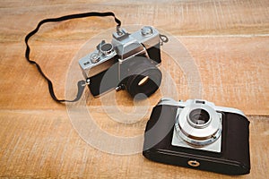 View of two old cameras