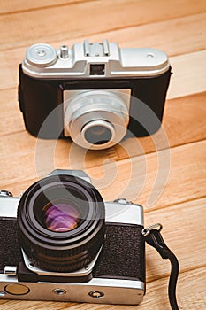 View of two old cameras