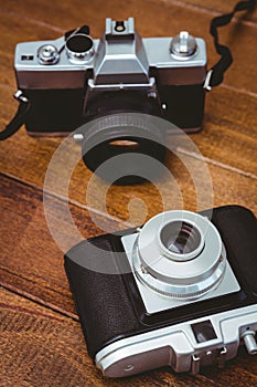 View of two old cameras