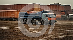 view through two rows of tippers close up