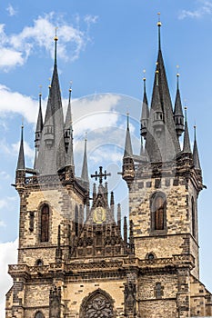 View of the Tyn Church in Prague