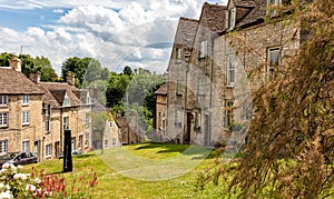 View of typical buildings in the Cotswold Market Town of Tetbury, Gloucestershire, England, UK photo