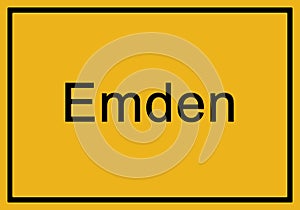 Typical german yellow city sign Emden photo