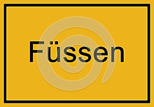 Typical german yellow city sign FÃÂ¼ssen photo