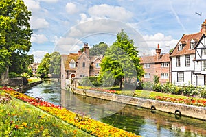 View of typical houses and buildings in Canterbury, England