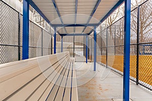 View of typical nondescript high school softball clay infield