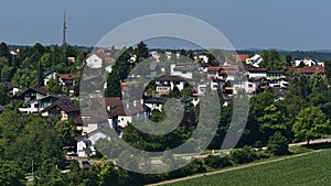 View of typical residential area in the west of village Beilstein in Baden-WÃ¼rttemberg, Germany on sunny summer day.