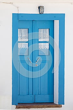 Beautiful blue wooden door