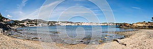 View of a typical whitewashed village of. Spanish Mediterranean. catalonia