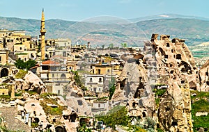 View of Uchisar from Pigeon Valley in Cappadocia, Turkey