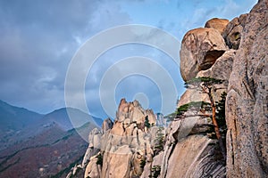 View from Ulsanbawi rock peak. Seoraksan National Park, South Corea