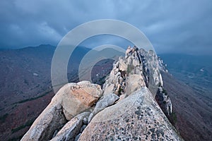 View from Ulsanbawi rock peak. Seoraksan National Park, South Corea photo