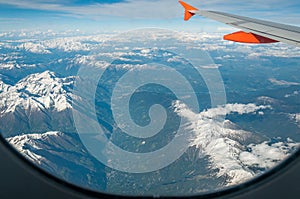 View of Ulten-Ultimo Valley from an airliner porthole