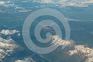 View of Ulten-Ultimo Valley from an airliner porthole