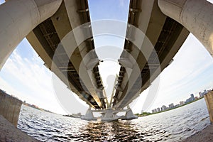 View under the big bridge