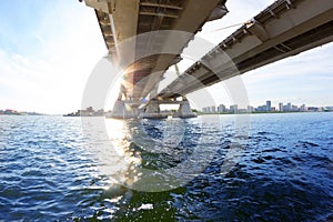 View under the big bridge