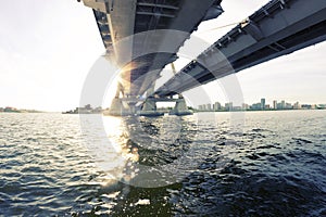 View under the big bridge