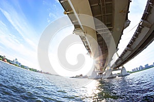 View under the big bridge