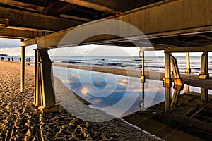 View under the pier in Ahlbeck, Usedom, Germany