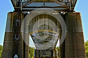 Bridge viewed from underside showing it`s structure