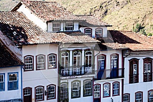 View of the unesco world heritage city of Ouro Preto in Minas Gerais Brazil