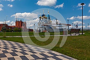 View of the unfading color Temple in Moscow, Russia