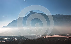 View of the Untersberg mountain in Salzburg, Austria. Alps