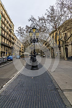 A view up the Rambles in Barcelona photo