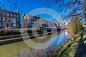 A view up the River Welland opposite Welland Place in the centre of Spalding, Lincolnshire photo