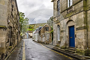 A view up a side street leading out of Falkland, Scotland
