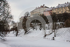 View of the `Upper Town` in Tallinn`s Old Town in winter. Estonia